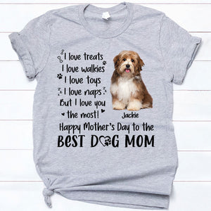 I Love Treats I Love Walkies, Personalized Mother's Day Shirt, Gifts For Dog Mom, Custom Photo