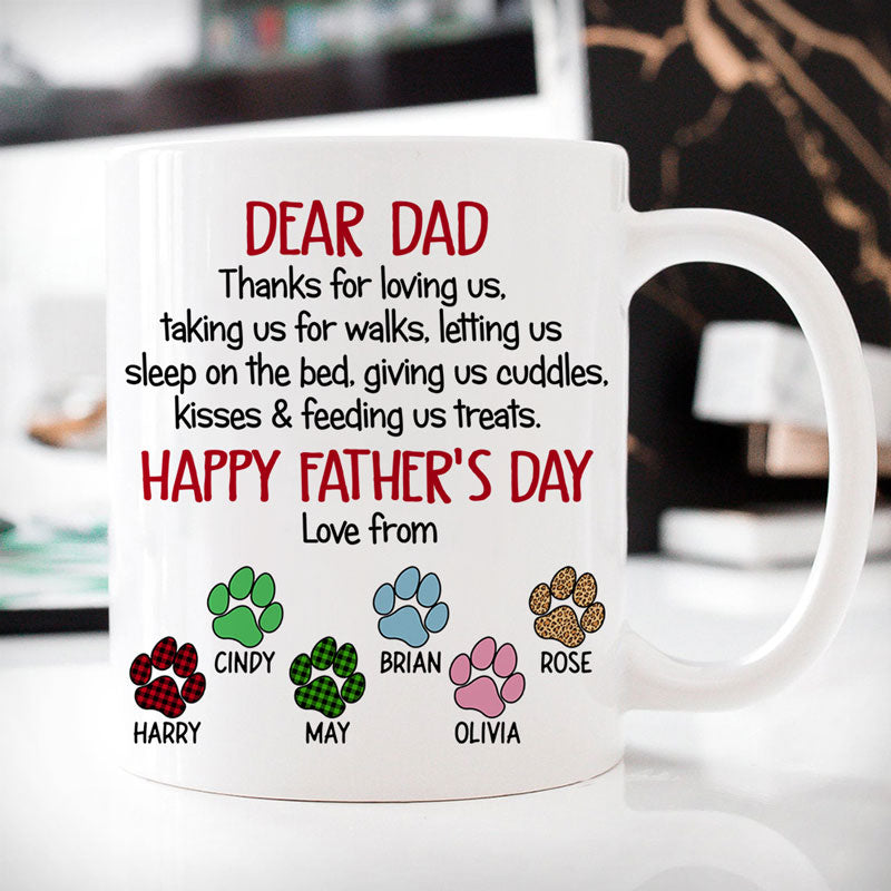 Thank For Loving Us, Custom Paw, Funny Personalized Mug, Custom Gift for Dog Lovers