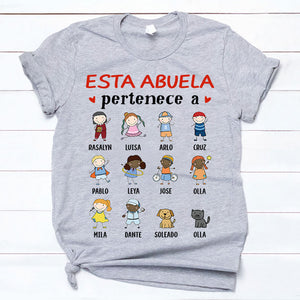 This Belongs to, Spanish Espanol, Custom T Shirt, Funny Family gift for Grandparents