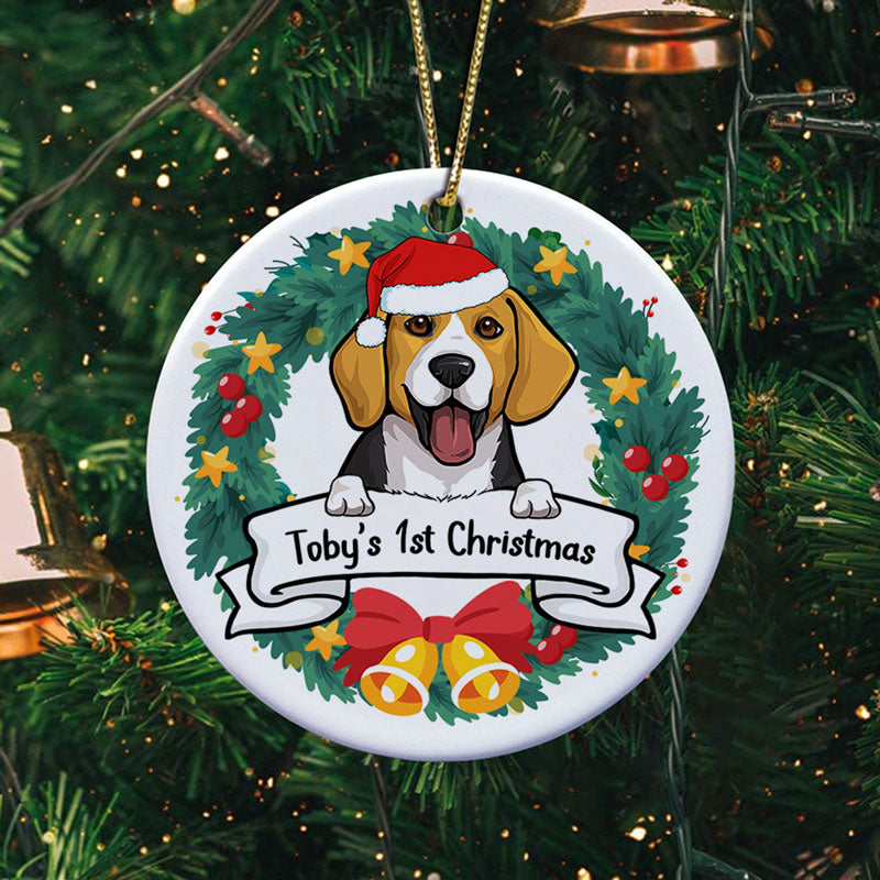 Dog First Christmas, Personalized Christmas Ornaments, Custom Ornament For Dog Lovers