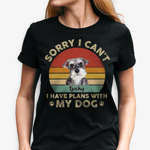 I Have Plans With My Dogs, Custom Photo Dark Color T Shirt, Personalized Gifts for Dog Lovers, Gift For Your Loved Ones