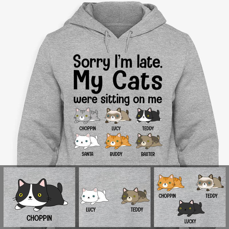 Late Cats, Personalized Custom Hoodie, Sweatshirt, T shirts Gift for Cat Lovers