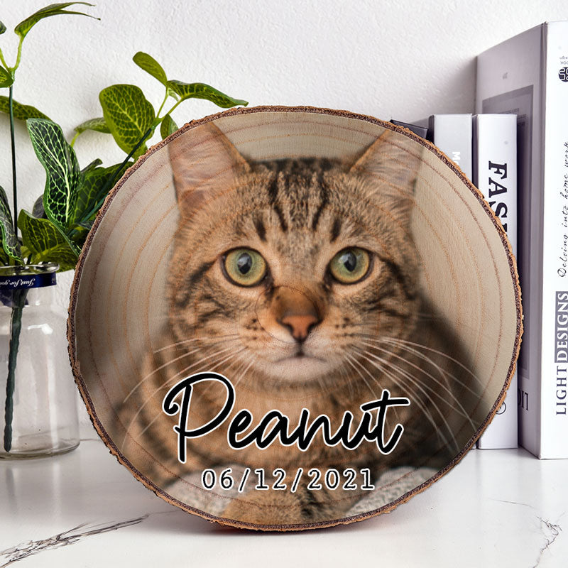 Cat Photo On Wood, Personalized Photo Wood Slice, Personalized Picture Wood Slice, Custom Photo Gift