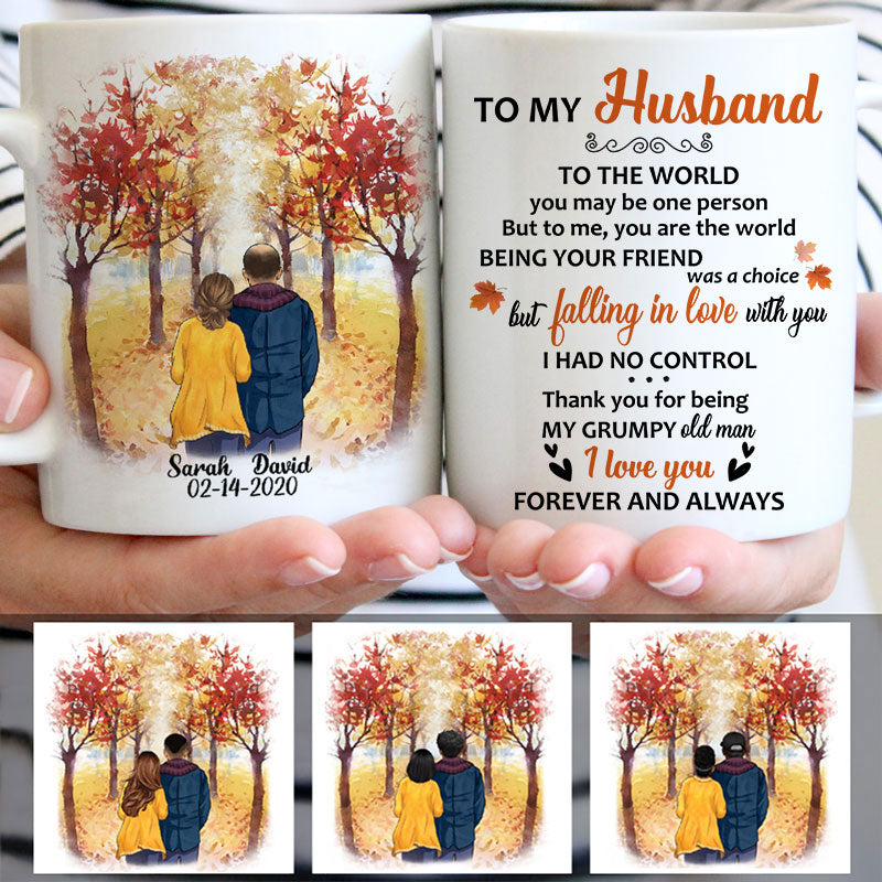 To my husband To the world you are one person, Anniversary gifts, Fall Mugs, Personalized gifts for him