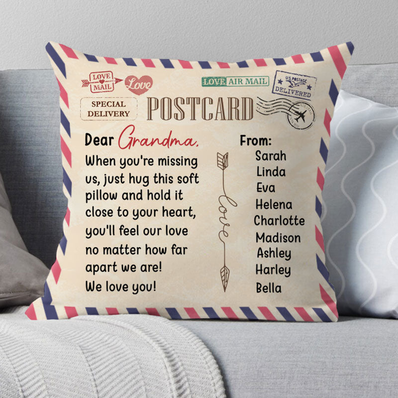 When You Are Missing Us, Postcard, Custom Pillow for Mother's Day Gift