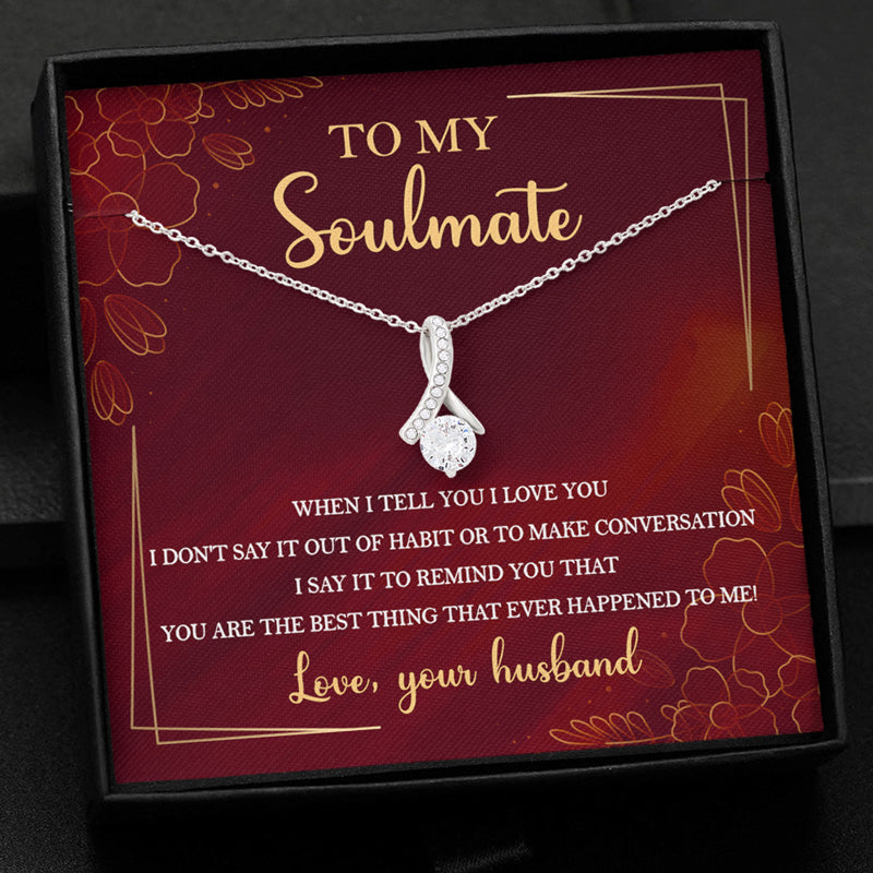 I Tell You I Love You, Personalized Luxury Necklace, Message Card Jewelry, Gift For Her