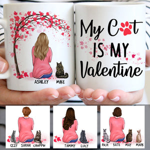 My Cat Is My Valentine, Red Tree, Personalized Mugs, Custom Gifts for Cat Lovers