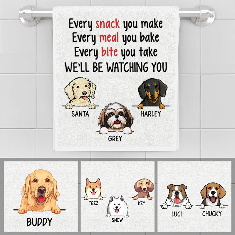 Snack Meal Bite, Personalized Towels, Custom Gift for Dog Lovers