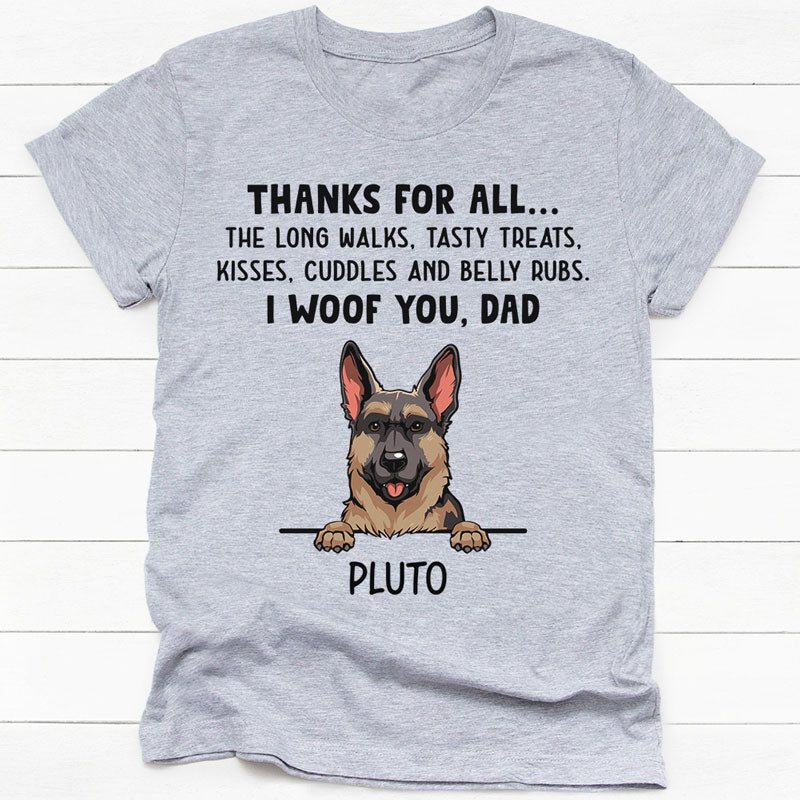 Thanks For All Dad Mom, Personalized Shirt, Gifts for Dog Lovers