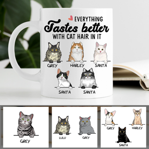 Better With Cat Hair In It, Custom Coffee Mug, Personalized Gifts for Cat Lovers