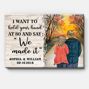 Personalized I Want To Hold Your Hand Canvas, Sunset, Premium Canvas Wall Art