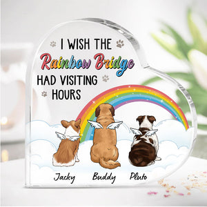 I Wish The Rainbow Bridge Had Visiting Hours, Personalized Keepsake, Heart Shaped Plaque, Memorial Gift