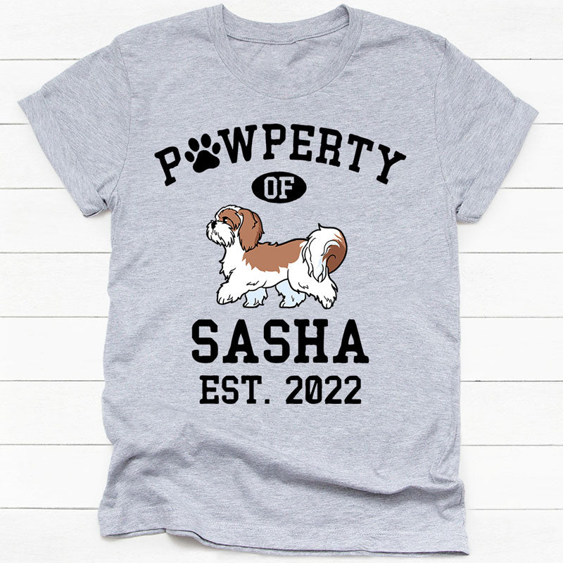 Pawperty Of ShihTzu Personalized Shirt, Custom Gifts For Dog Lovers