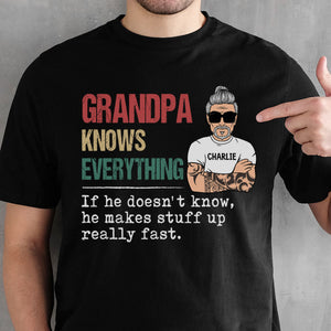 Grandpa or Dad Knows Everything Old Man, Personalized Father's Day Shirt