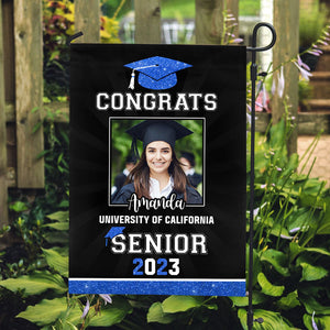 Congrats Graduation Pattern Flag, Personalized Garden Flags, Graduation Gifts, Custom Photo