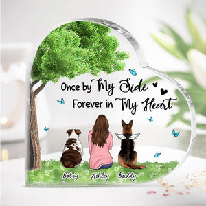 Once By My Side, Personalized Keepsake, Heart Shaped Plaque, Memorial Gift For Dog Lovers