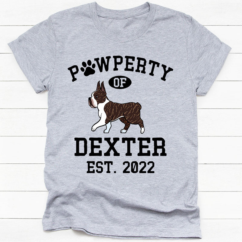 Pawperty Of Boston Terrier, Personalized Shirt, Custom Gifts For Dog Lovers