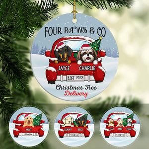 Christmas Tree Delivery, Personalized Circle Ornaments, Custom Gift for Dog Lovers