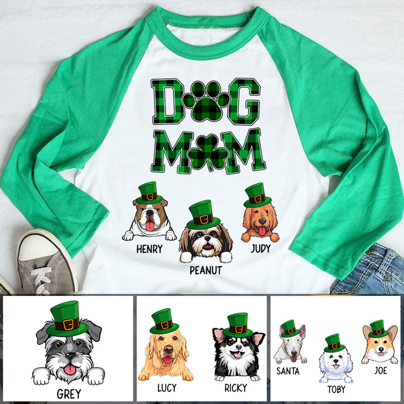 Dog Mom Patrick, St Patrick's Day Shirt 2021, Personalized St. Patrick's Day Unisex Raglan Shirt, St Patricks Day