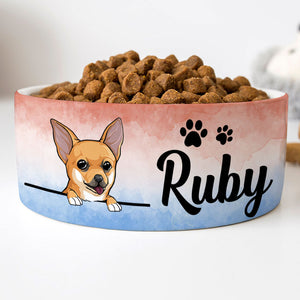 Personalized Custom Dog Bowls, Watercolor Paint, Gift for Dog Lovers