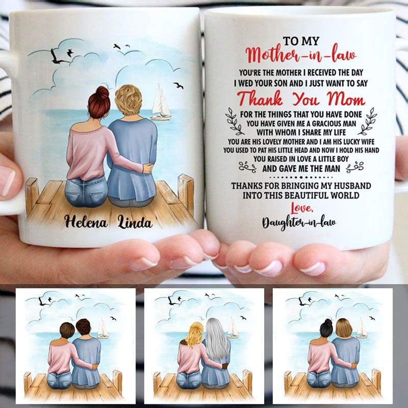 To my Mother-in-law, Thank you Mom, Customized mug, Personalized gifts, Mother's Day gifts