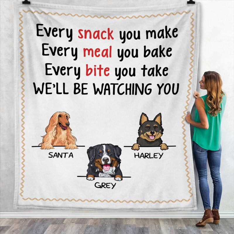 Custom Blanket, Personalized Dog Blanket, Snack Meal Bite, Gift for Dog Lovers