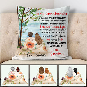 Personalized Gift To Daughter, Granddaughter Lake View, Hugged This Soft Pillow, Custom Pillow