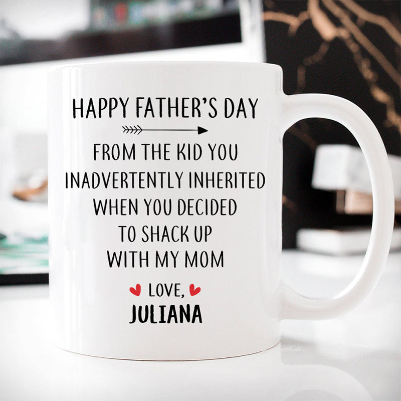 Happy Father's Day From The Kid You Inadvertently Inherited, Personalized Mug, Funny Father's Day gift