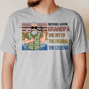 The Myth The Fishing The Legend Old Man, Personalized Fishing Shirt, Father's Day Gift