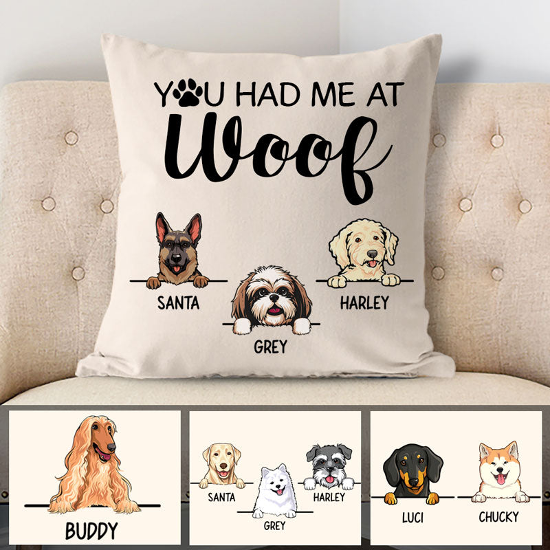 You Had Me, Personalized Pillows, Custom Gift for Dog Lovers