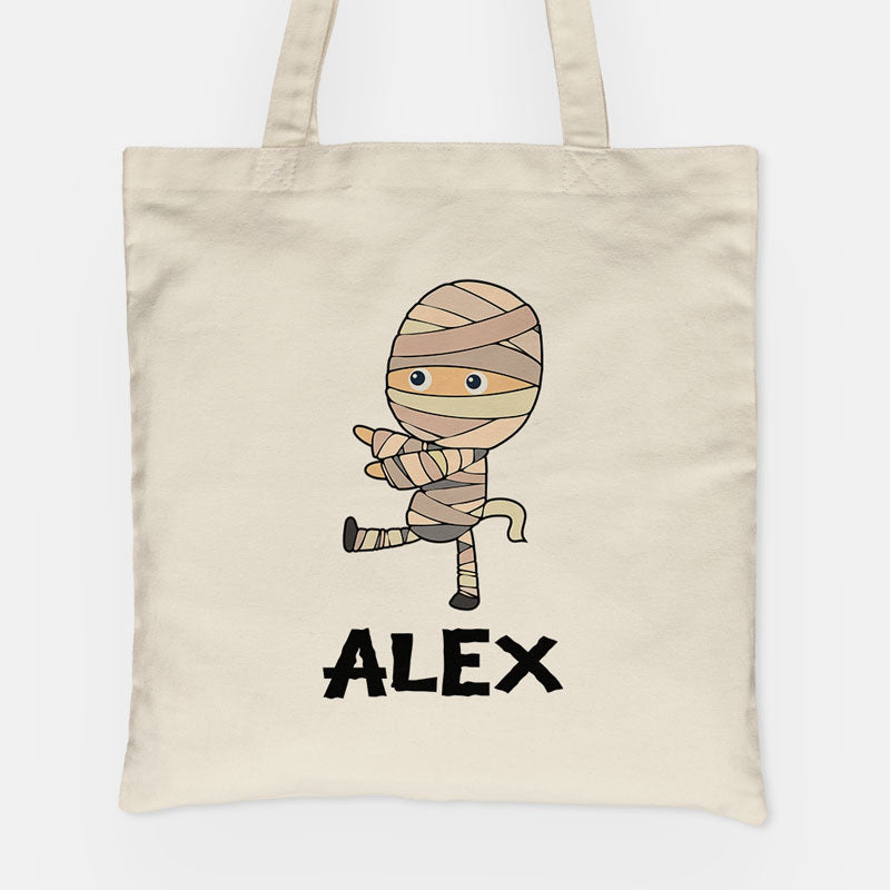 Custom Halloween Kids, Personalized Canvas Tote Bag, Halloween Bags for Kids