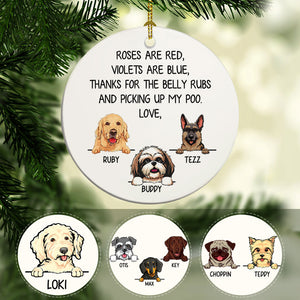 Roses are Red, Personalized Circle Ornaments, Custom Gift for Dog Lovers