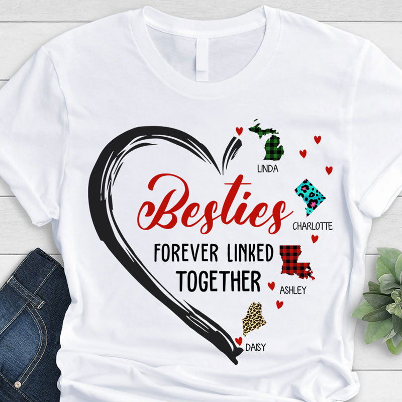 Forever Linked Together, Custom State, Personalized Long Distance Shirt