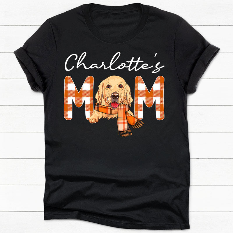 Dog Mom Autumn, Gift for Dog Mom, Dog Dad, Dark Color Custom T Shirt, Personalized Gifts for Dog Lovers