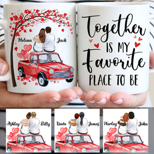 Together Is My Favorite Place To Be, Couple Car, Anniversary gifts, Personalized Mugs, Valentine's Day gift