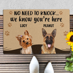 No Need To Knock, Custom Photo Doormat, Gift For Pet Lovers, Personalized Doormat, New Home Gift