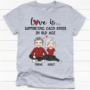 Love Is Supporting Each Other, Personalized Shirt, Custom Anniversary Gift For Couple