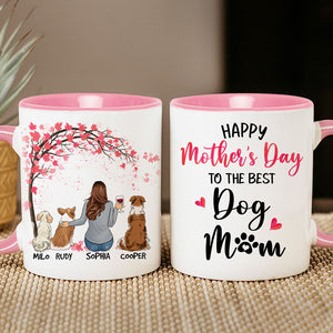 Happy Mother's Day Best Dog Mom, Personalized Accent Mugs, Mother's Day Gifts