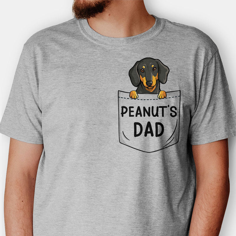 Dog Dad, Pocket Custom T Shirts, Personalized Gifts for Dog Lovers