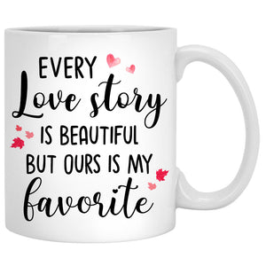 Every Love Story Is Beautiful, Couple Car, Anniversary gifts, Personalized Mugs, Valentine's Day gift