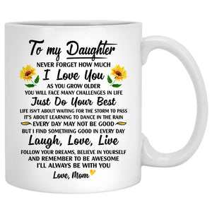 To My Daughter, Never Forget How Much I Love You, Beach View, Customized mug, Personalized gift, Mother's Day gift