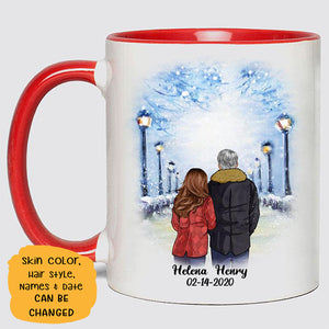 To my husband I wish I could turn back the clock street, Custom accent red mug, Personalized gifts for him