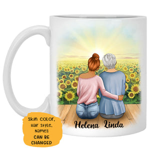 To my dear Daughter-in-law, Life gave me the gift of you, Sunflower Field Customized mug, Personalized gifts, Mother's Day gifts