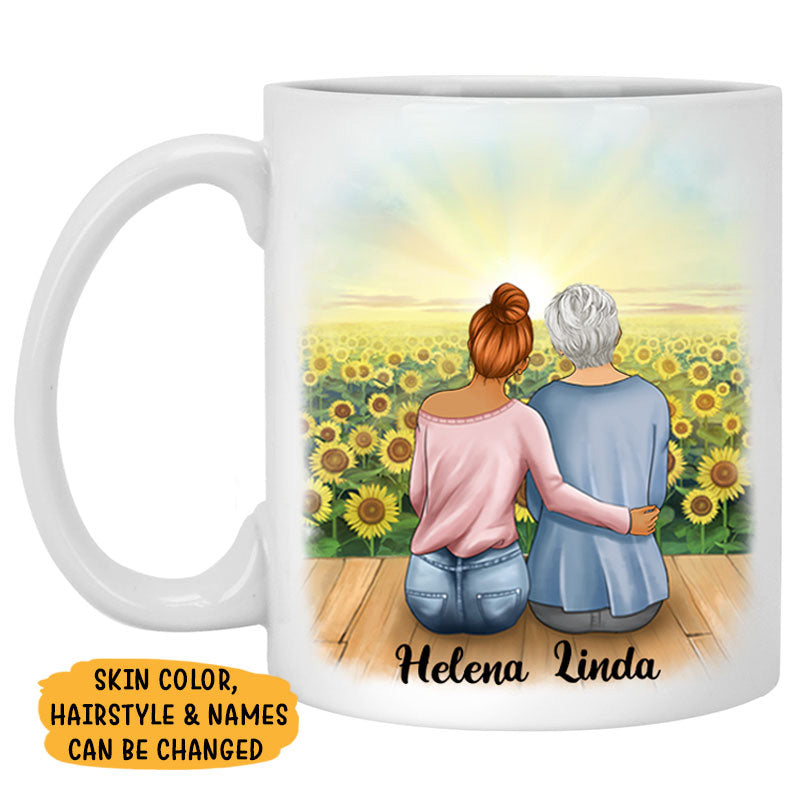 Happy Mother's Day To The Best Mom In The World, Sunflower field, Customized Mugs, Personalized Mother's Day gifts