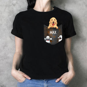 Pocket Custom T Shirts, Scary Ghosts, Personalized Gifts for Dog Lovers