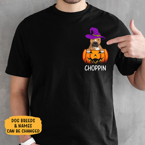 Pocket Custom T Shirts, Halloween Dog Pumpkin, Personalized Gifts for Dog Lovers