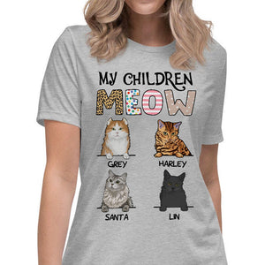 My Children Meow, Custom Shirt, Personalized Gifts for Cat Lovers