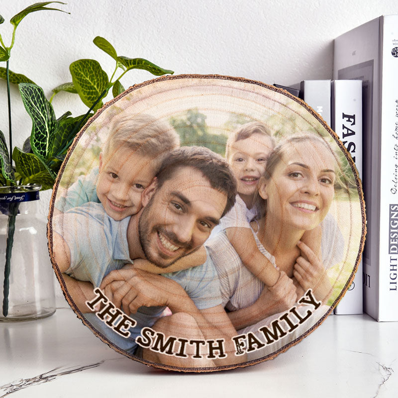 Family Photo On Wood, Personalized Photo Wood Slice, Custom Photo Gift