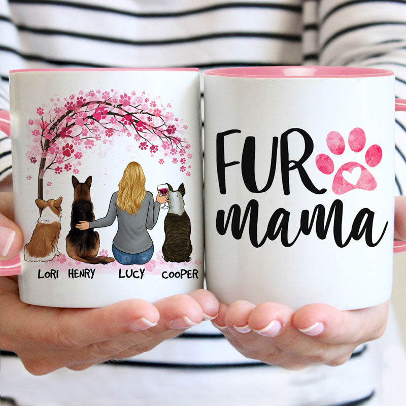 Fur Mama, Personalized Accent Mug, Gifts For Dog Lovers, Mother's Day Gifts