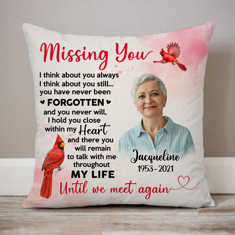 Until We Meet Again, Memorial Gift, Photo Custom, Personalized Pillow